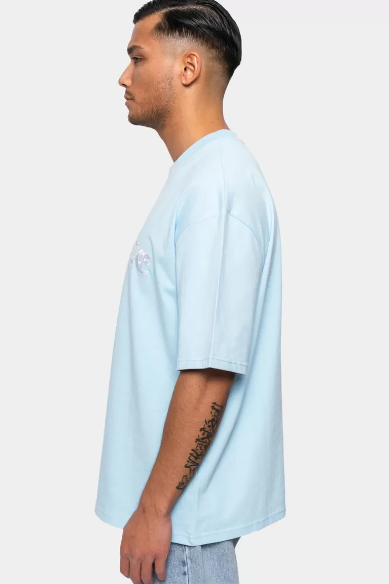 Clearance Dropsize Super Heavy Front Embo T-Shirt Baby Blue