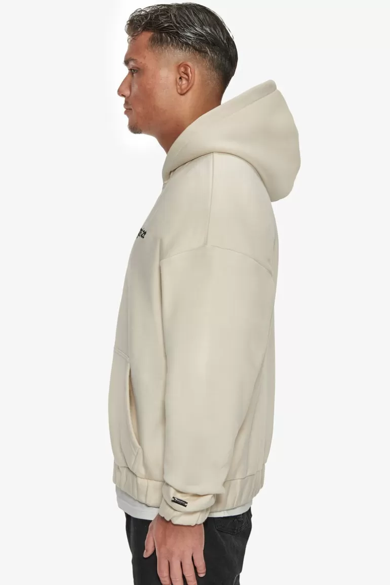 Clearance Dropsize Super Heavy Oversize Blank Zip Hoodie Coconut Milk
