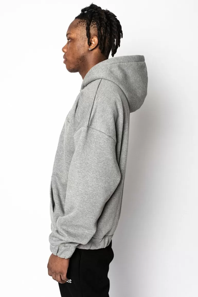 New Dropsize Super Heavy Oversize Blank Zip Hoodie Dark Grey