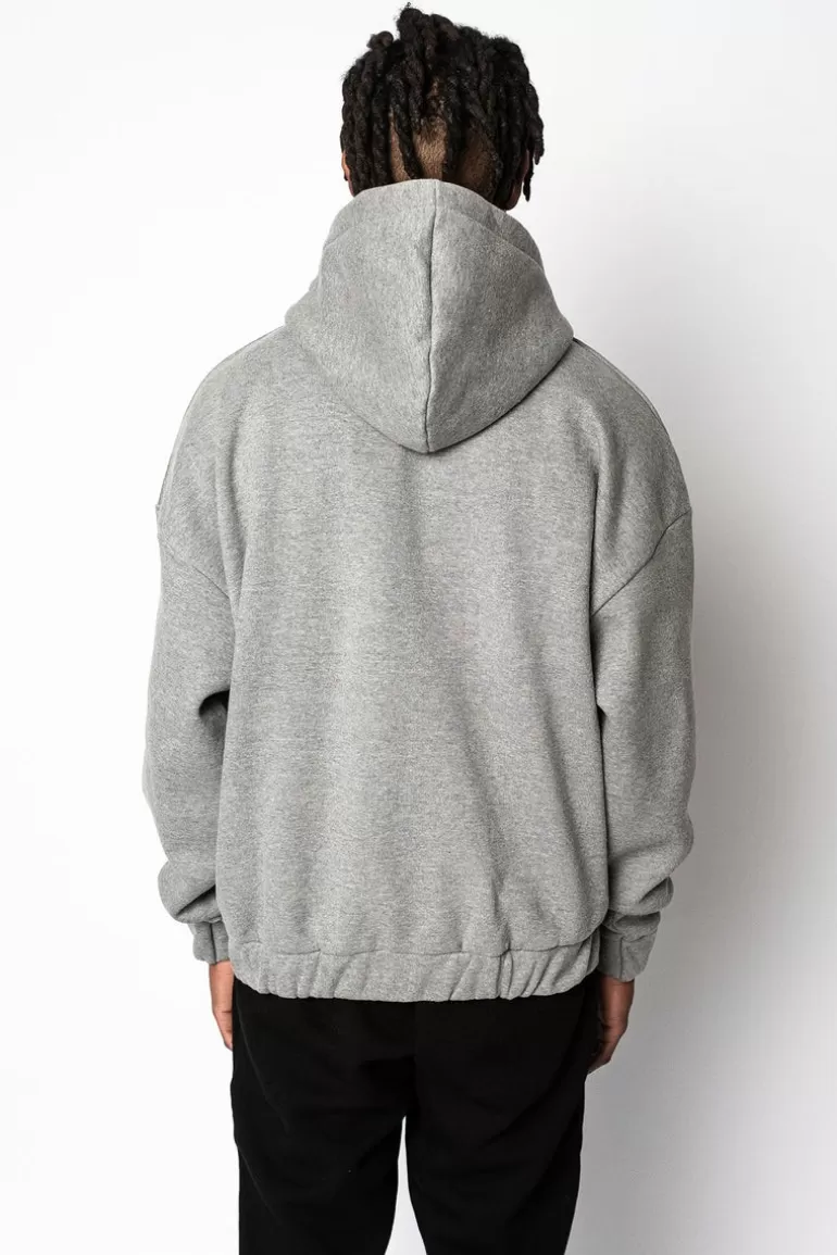 New Dropsize Super Heavy Oversize Blank Zip Hoodie Dark Grey
