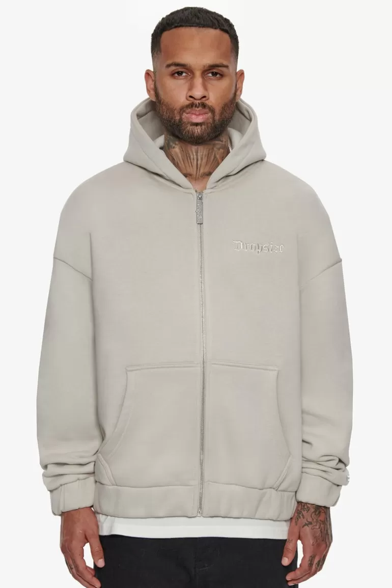 Flash Sale Dropsize Super Heavy Oversize Blank Zip Hoodie Moon Beam