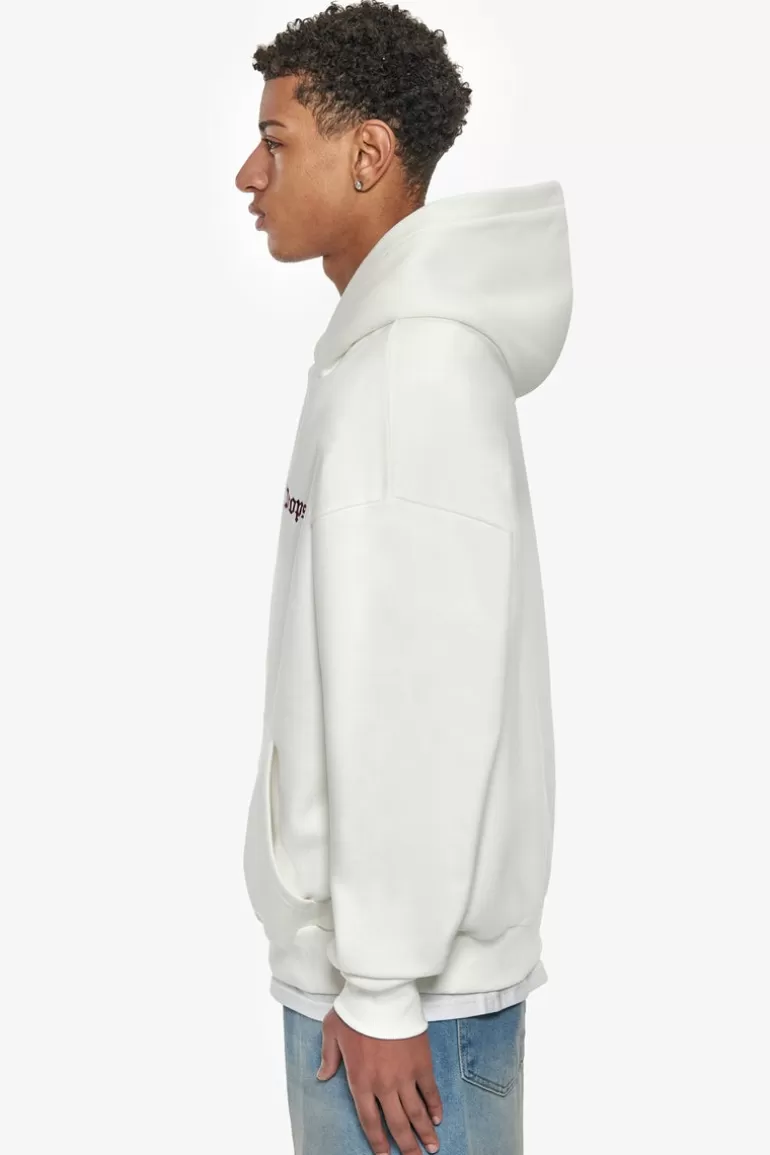 Online Dropsize Super Heavy Oversize Embo Hoodie Cream Bordeaux