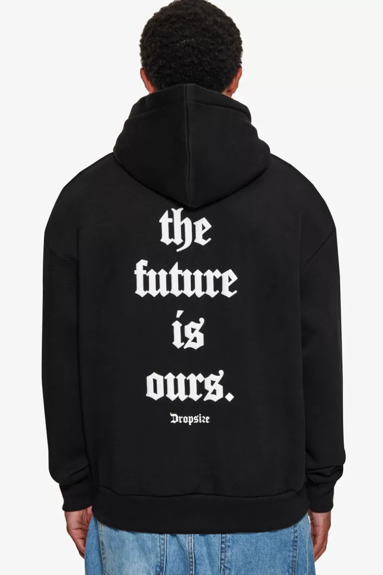 New Dropsize Super Heavy Oversize Future Is Ours Hoodie Black