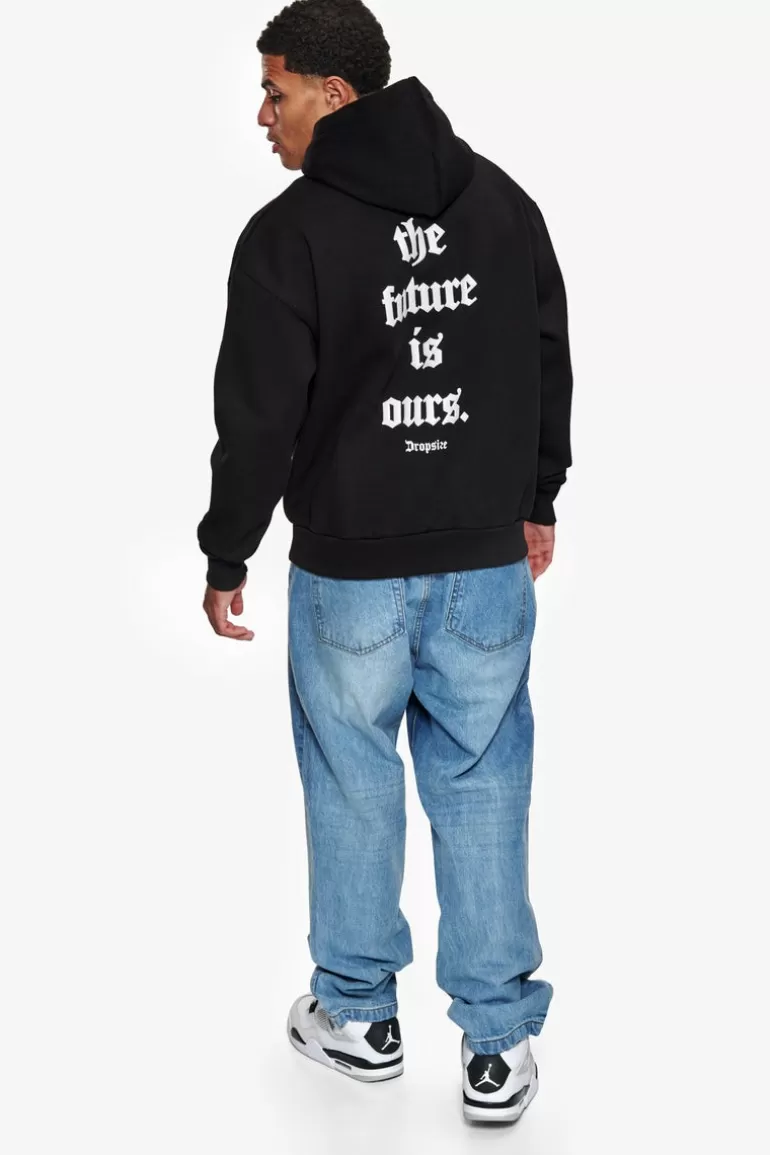 New Dropsize Super Heavy Oversize Future Is Ours Hoodie Black