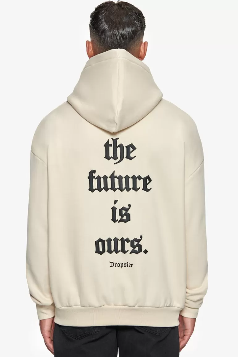 Best Dropsize Super Heavy Oversize Future Is Ours Hoodie Coconut/Black