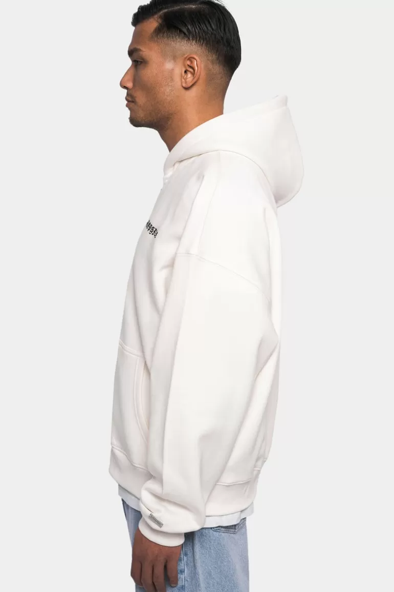 Shop Dropsize Super Heavy Oversize Logo Zip Hoodie Cream White