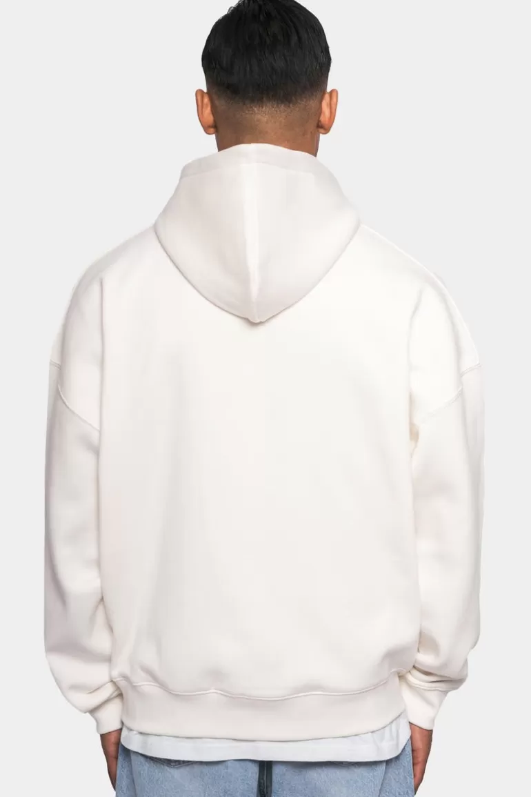 Shop Dropsize Super Heavy Oversize Logo Zip Hoodie Cream White