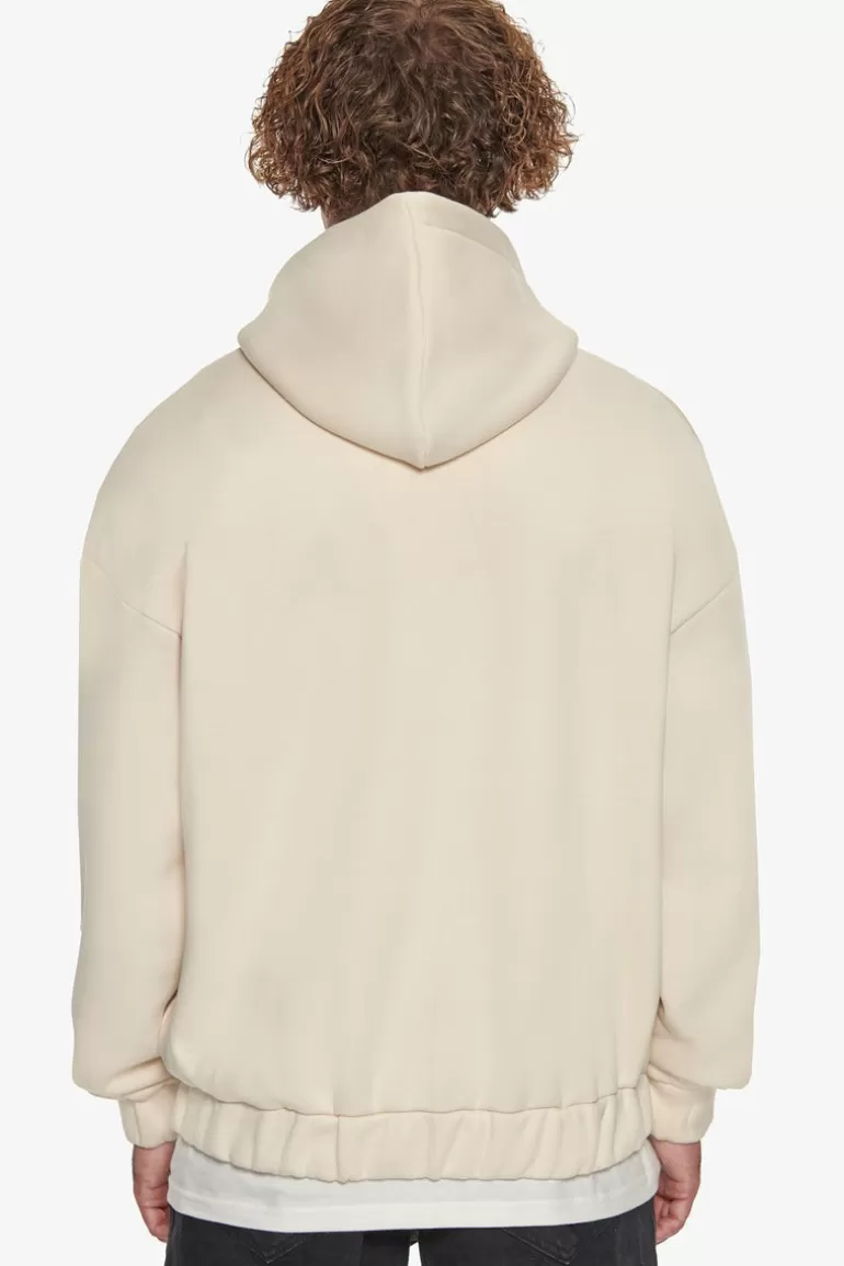 Online Dropsize Super Heavy Oversize Mid Front Embo Zip Hoodie Coconut Milk