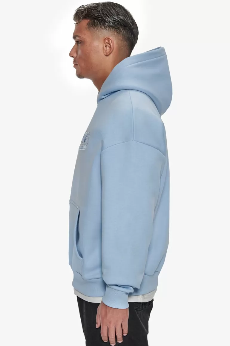 Flash Sale Dropsize Super Heavy Oversize Smooth Logo Hoodie Baby Blue