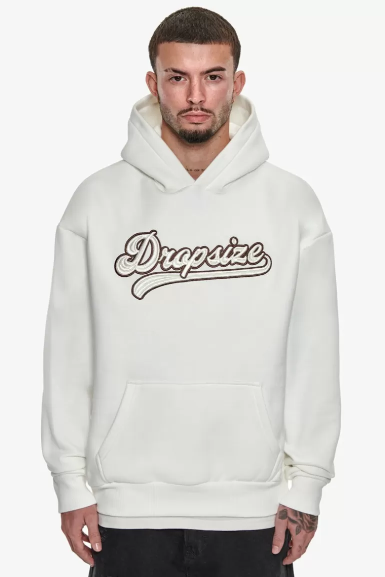 Sale Dropsize Super Heavy Oversize Smooth Logo Hoodie Cream White