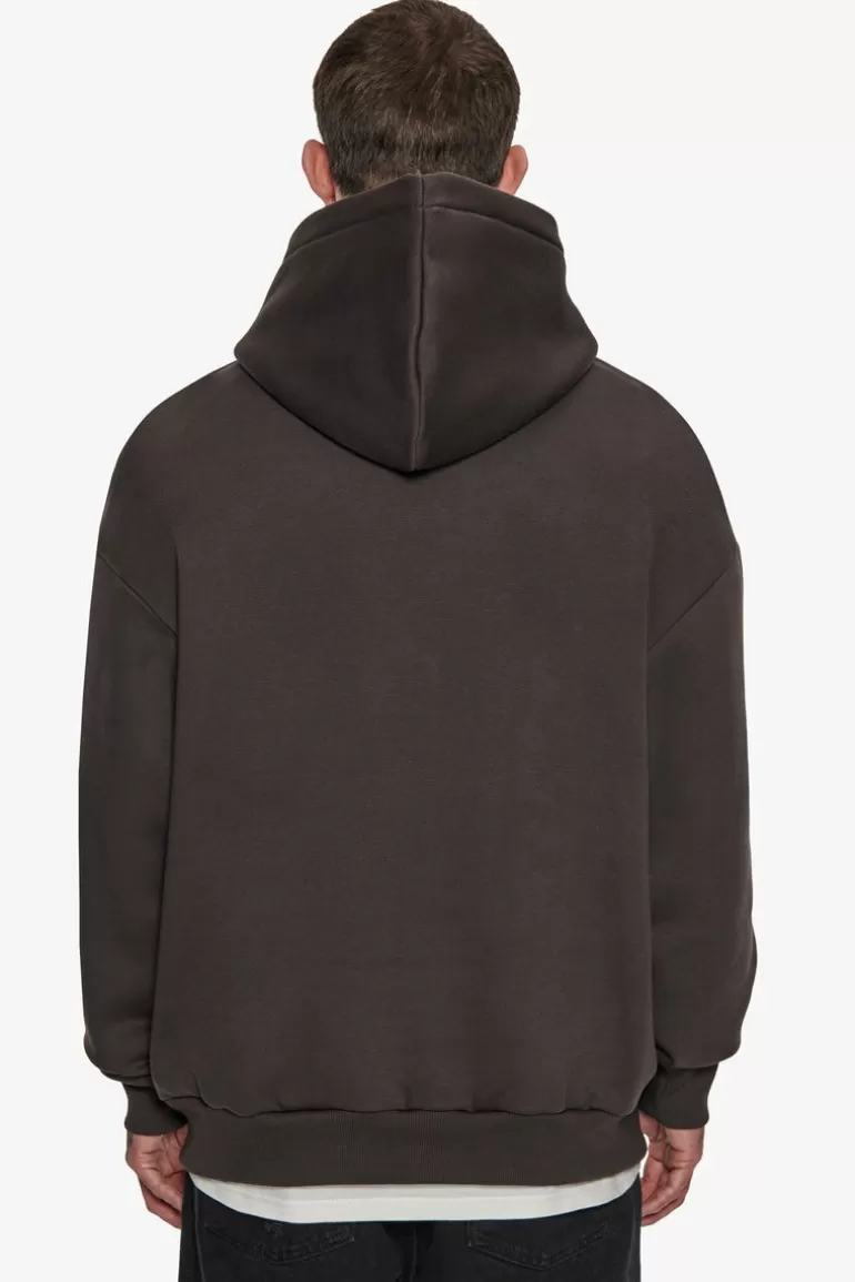 Best Dropsize Super Heavy Oversize V2 Middle Embo Hoodie Washed Black / Black