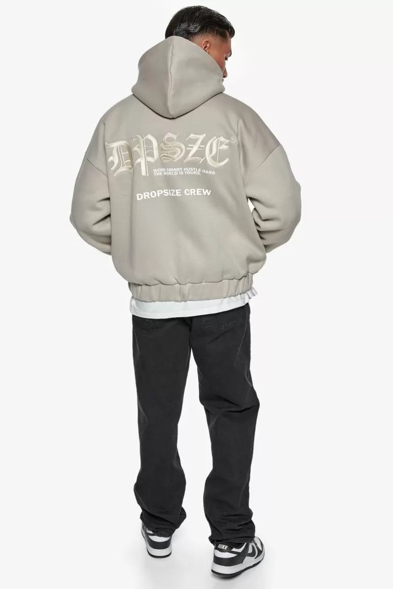 Store Dropsize Super Heavy Oversize Work Smart Zip-Hoodie Pumice Stone