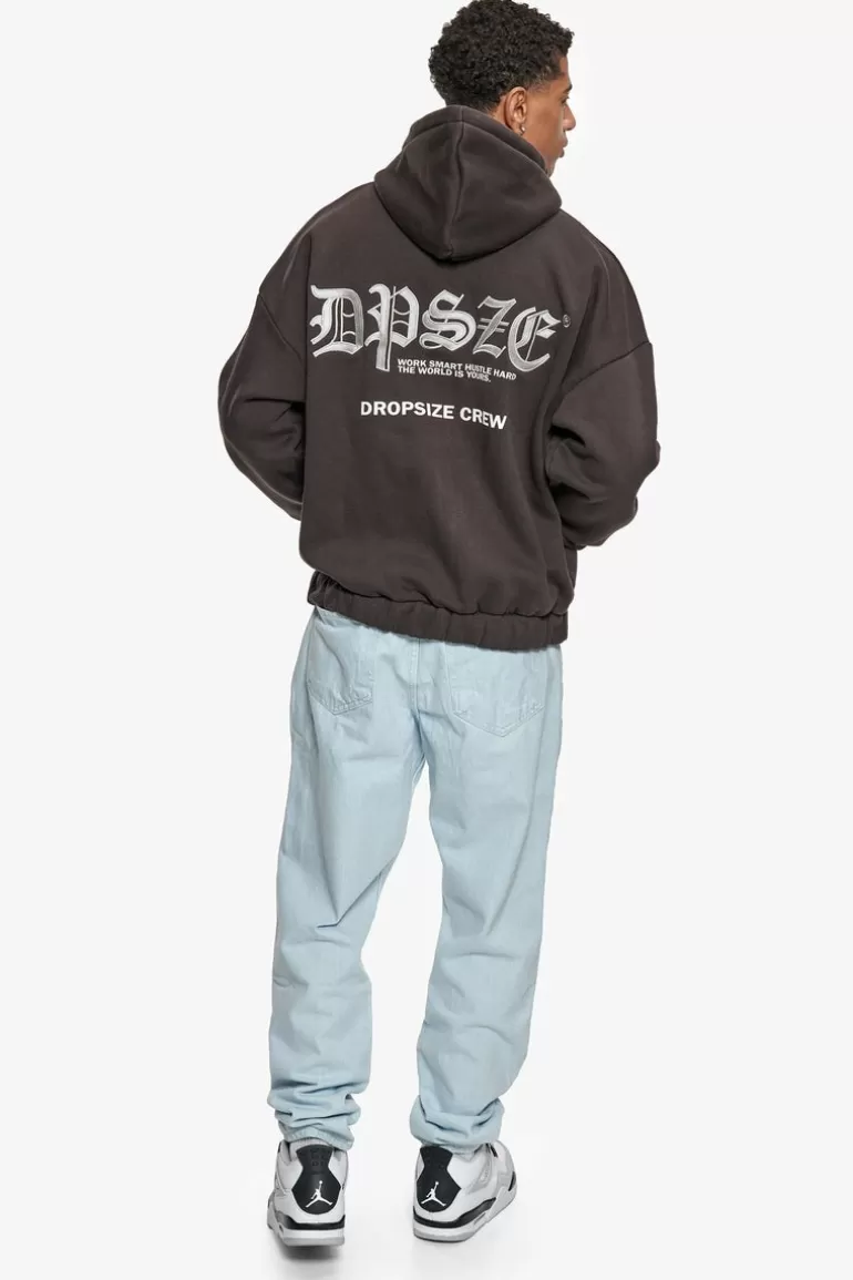 Shop Dropsize Super Heavy Oversize Work Smart Zip-Hoodie Washed Black