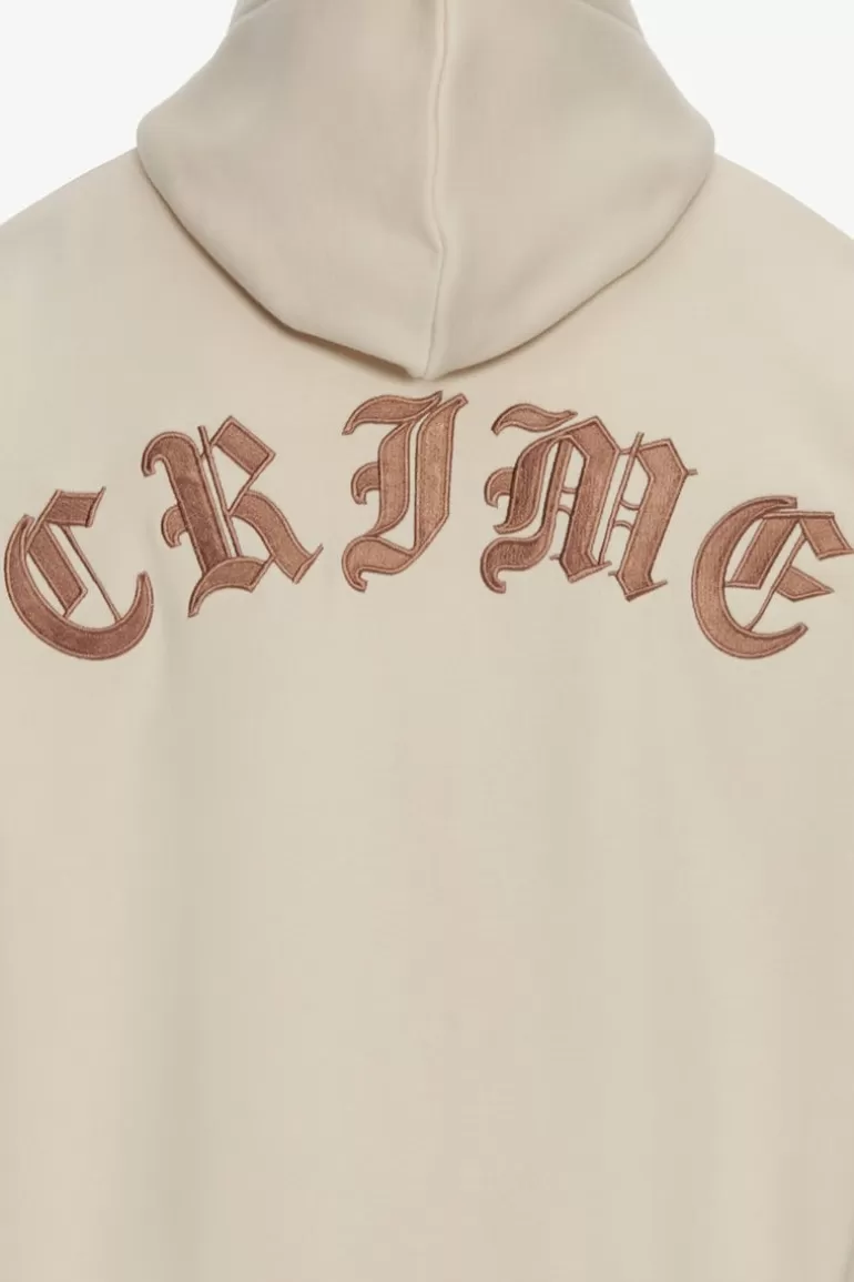 Clearance Dropsize Super Heavy Oversized Crime Zip Hoodie Coconut Milk