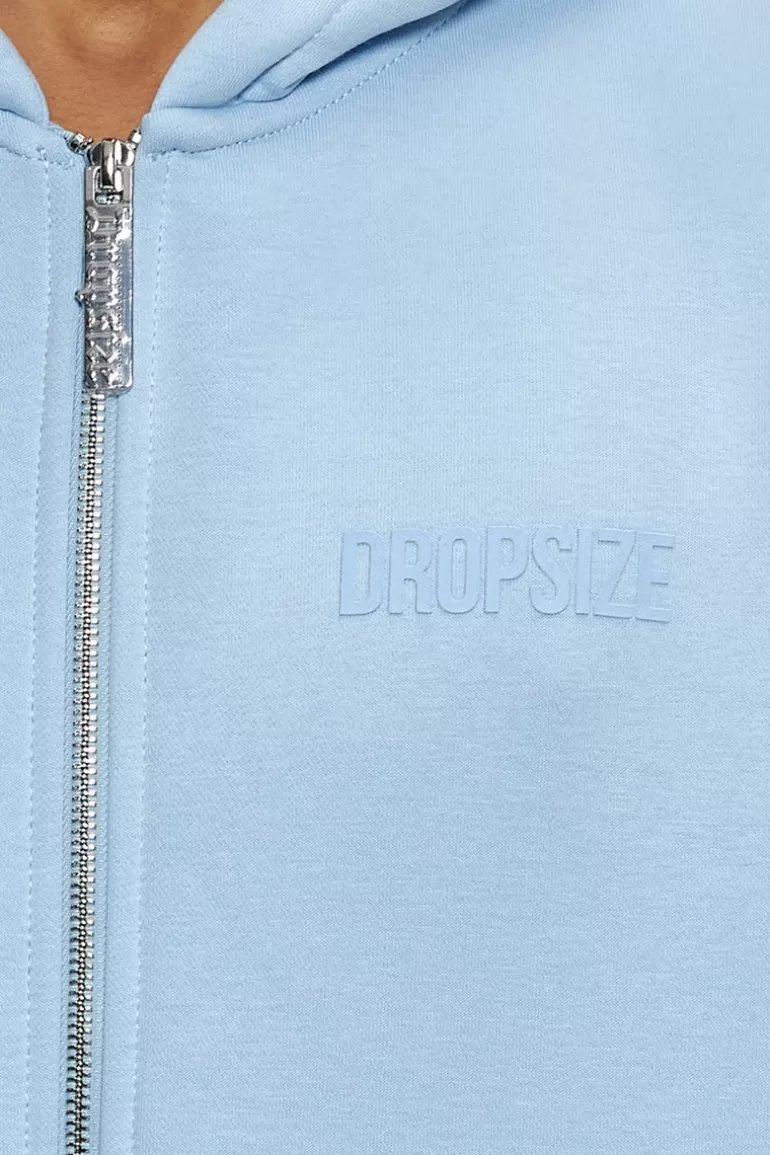 Cheap Dropsize Super Heavy Oversized Hd Print Zip Hoodie V2 Baby Blue