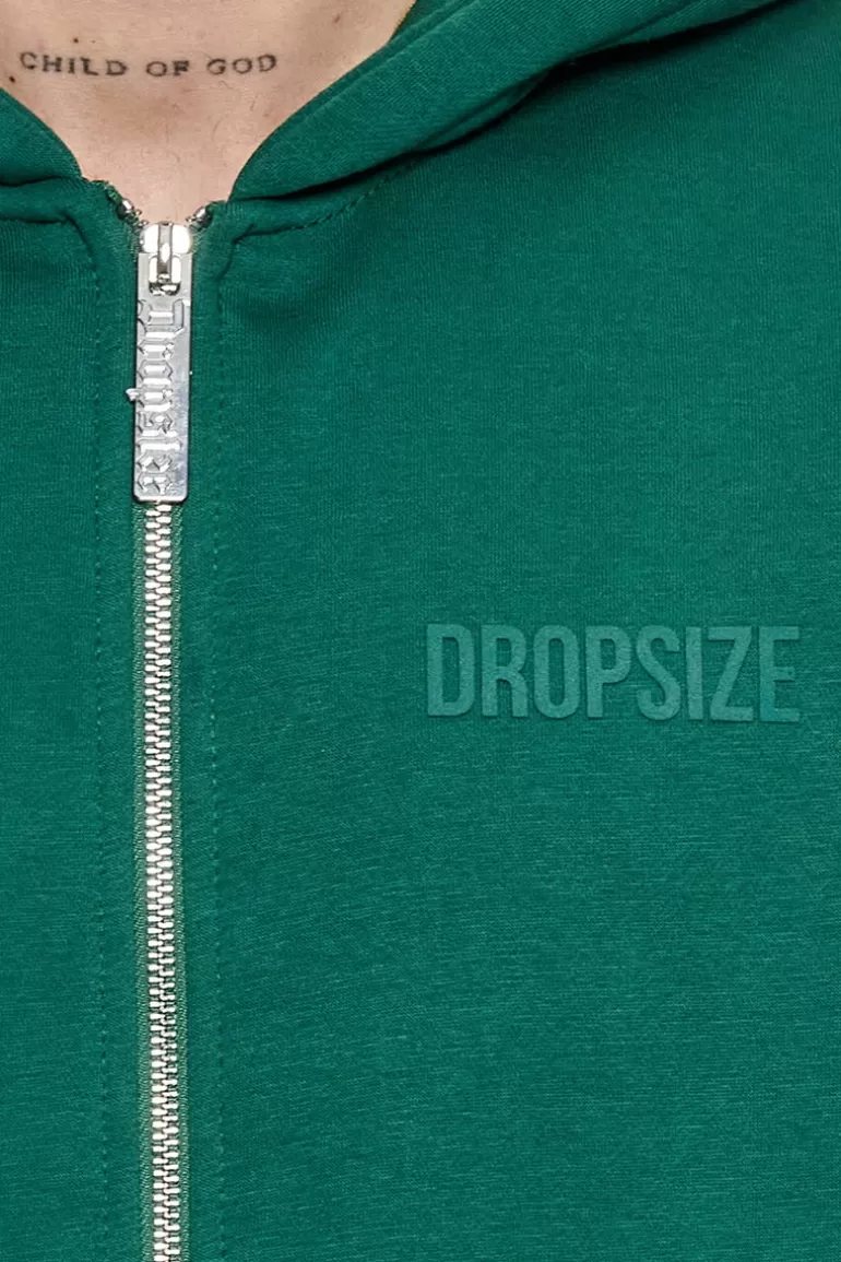 Flash Sale Dropsize Super Heavy Oversized Hd Print Zip Hoodie V2 Green